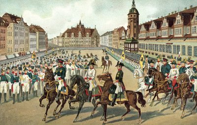 Einzug der drei alliierten Monarchen in Leipzig von German School