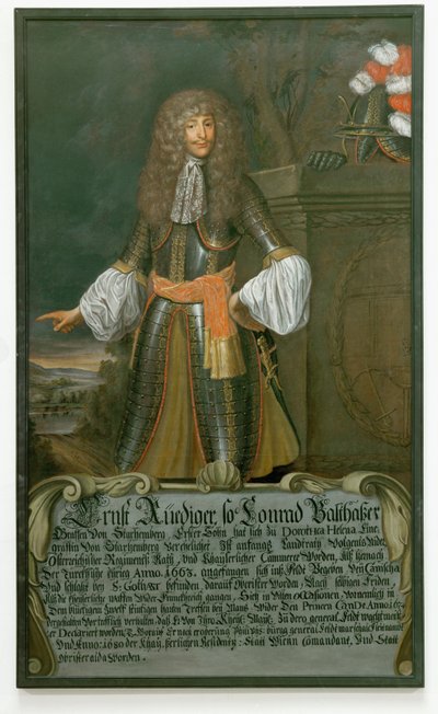 Ernst Rüdiger, Graf Starhemberg, Feldmarschall und Kommandant von Wien während der Türkenbelagerung 1683 von German School