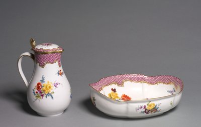 Kanne und Becken, hergestellt von Meißener Porzellanmanufaktur, Deutschland, ca. 1765 von German School