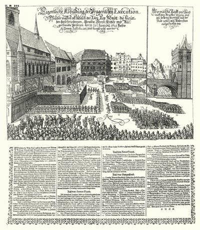 Hinrichtung von Rebellen gegen den Heiligen Römischen Kaiser Ferdinand II. in Prag von German School