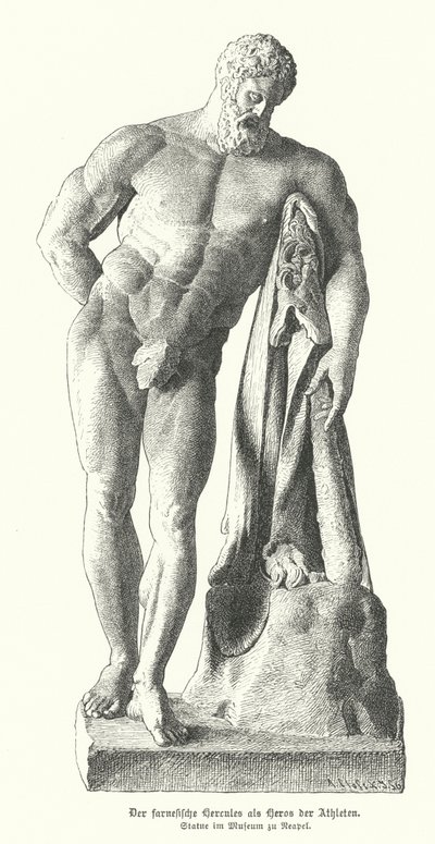 Farnesischer Herkules, römische Kopie einer antiken griechischen Statue von Lysippos von German School