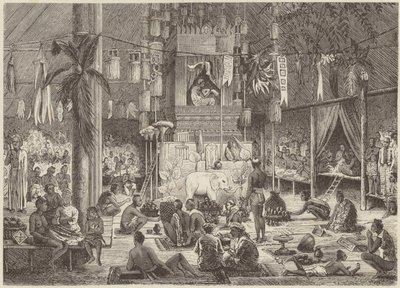 Fest in einer Pagode (Gravur) von German School