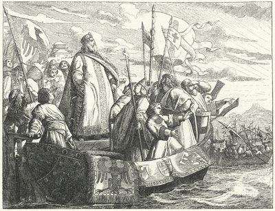 Friedrich Barbarossa und sein Heer überqueren den Bosporus im Dritten Kreuzzug von German School