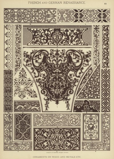Französische und deutsche Renaissance, Ornamente auf Holz und Metallen usw. von German School