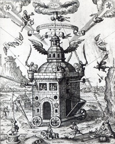 Frontispiz des Collegium Fama Fraternitatis von Theophilus Schweighardt, 1618 von German School