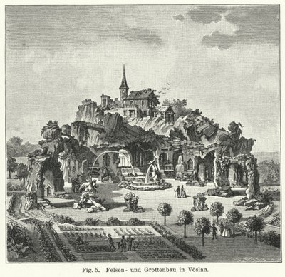 Gartengestaltung: Grottenberg im Garten von Graf Johann von Fries, Vöslau, Österreich von German School