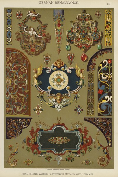 Deutsche Renaissance, Rahmen und Werke in Edelmetallen mit Emaille von German School