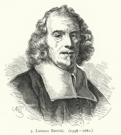 Gian Lorenzo Bernini, italienischer Barockbildhauer und Architekt (Stich) von German School