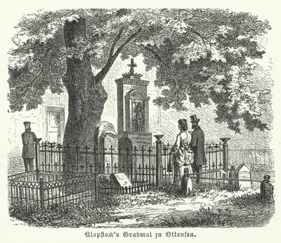 Grab des deutschen Dichters Friedrich Gottlieb Klopstock, Ottensen, Hamburg (Stich) von German School