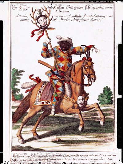 Harlekin zu Pferd von German School