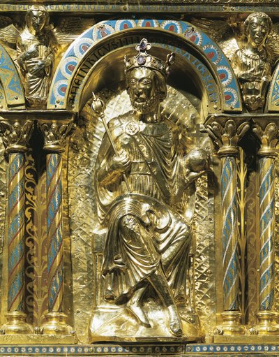 Heinrich IV., Heiliger Römischer Kaiser (1050-1106), Detail vom Schrein von Kaiser Karl dem Großen (742-814) 1215 von German School