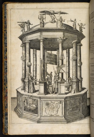 Illustrierte Frontispiz zeigt einen Tempel der Urania, der Muse der Astronomie, aus 