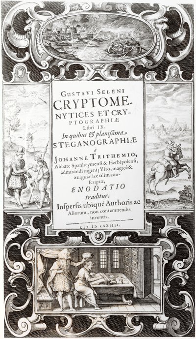 Illustration aus Buch 9 von Cryptomenysis und Kryptographie von Gustavus Selenus (August, Herzog von Braunschweig), 1624 von German School