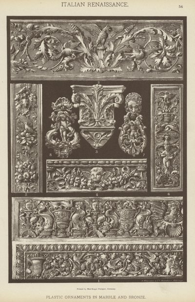 Italienische Renaissance, plastische Ornamente in Marmor und Bronze von German School