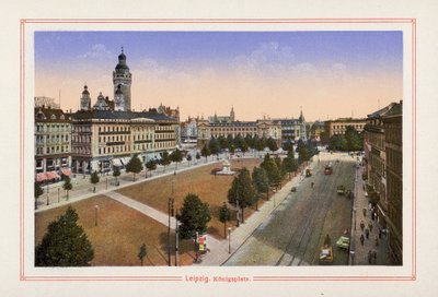 Leipzig, Königsplatz (Farblithografie) von German School