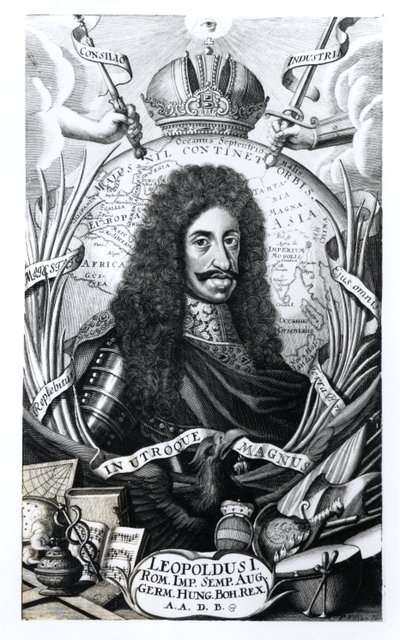 Leopold I. (1640-1705), König von Ungarn und Heiliger Römischer Kaiser, graviert von Philipp Kilian (1628-93) von German School