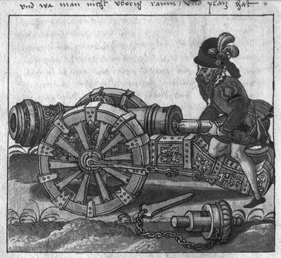 Laden einer Kanone durch das Hinterteil, Illustration aus 