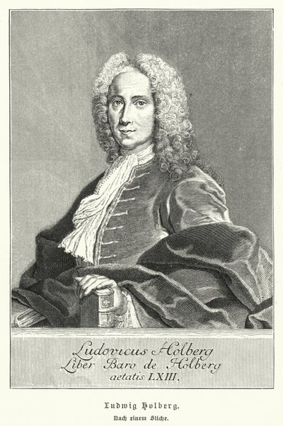 Ludvig Holberg, dänisch-norwegischer Dramatiker, Philosoph und Historiker (Litho) von German School