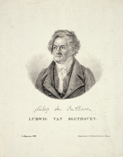 Ludwig van Beethoven (1770-1827) graviert von C.F. Klinkicht von German School