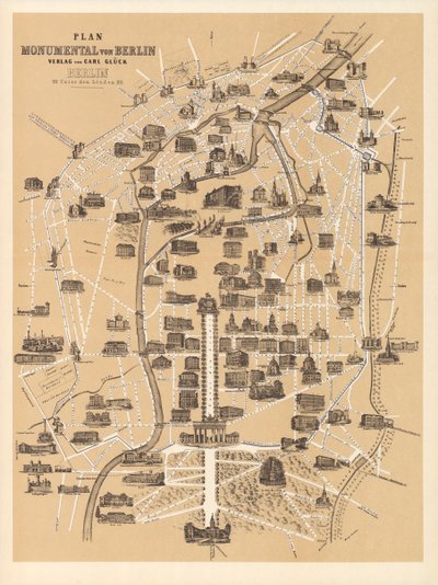 Karte von Berlin, veröffentlicht von Carl Glueck Verlag, Berlin, 1860 von German School