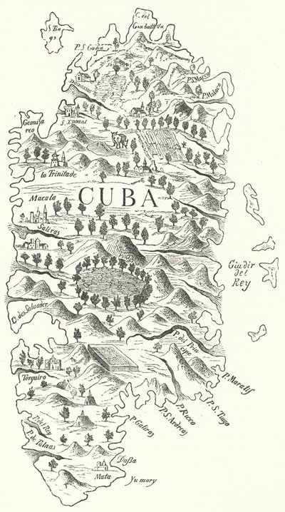 Karte von Kuba, ca. 1500 von German School