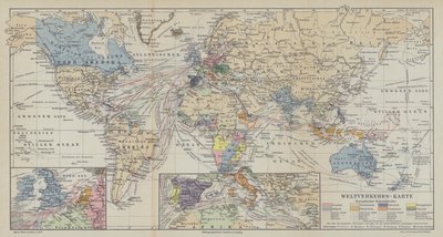 Karte der weltweiten Schifffahrtsrouten von German School