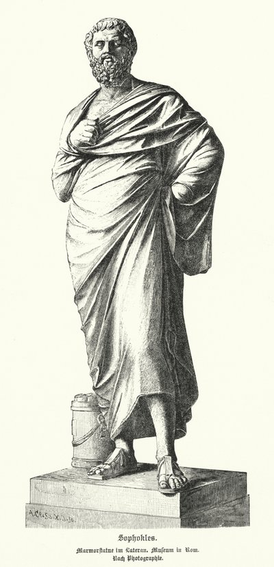Marmorstatue von Sophokles, antiker griechischer Dramatiker von German School