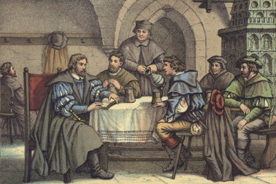 Martin Luther im Gespräch mit Studenten im Gasthof der Bären, Jena von German School