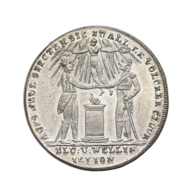 Medaille zur Erinnerung an Wellington und Blücher bei Waterloo von German School