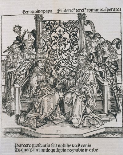 Begegnung zwischen Papst Pius II. und Friedrich III., Kaiser von Deutschland von German School