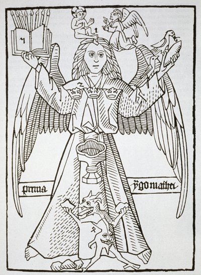 Mnemonische Figur, aus Ars Memorandi, ca. 1470, (nachgedruckt 1883) illustriert in einer Geschichte der Magie, veröffentlicht Ende des 19. Jahrhunderts von German School
