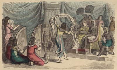 Musiker und Tänzer vor dem Pharao im alten Ägypten von German School