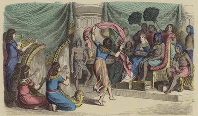 Musiker und Tänzer vor dem Pharao im alten Ägypten von German School