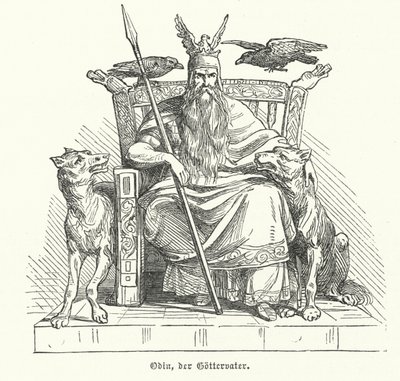 Odin, Gott der nordischen Mythologie (Gravur) von German School