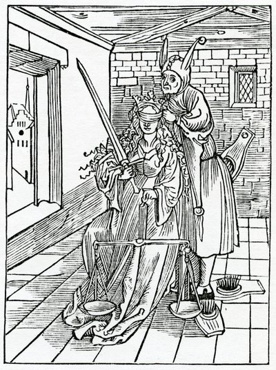 Von großen Streitern im Gesetz um nichtige Dinge, Illustration aus Alexander Barclays englischer Übersetzung von 