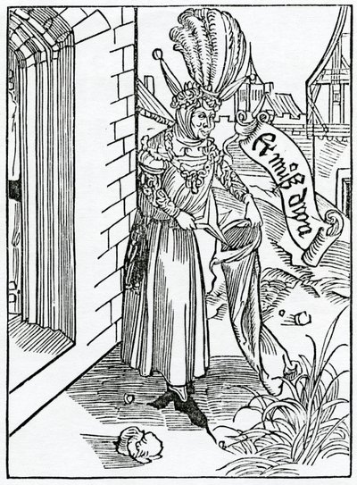 Von der Arroganz und dem Stolz der ungehobelten Männer vom Land, Illustration aus Alexander Barclays englischer Übersetzung von 