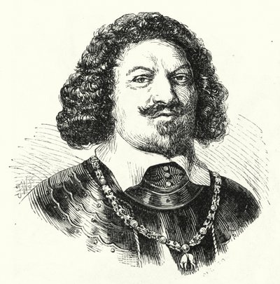 Ottavio Piccolomini, italienischer General in der Armee des Heiligen Römischen Reiches im Dreißigjährigen Krieg (Gravur) von German School