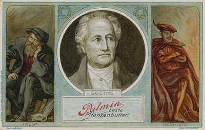 Palmin Sammelkarte mit einem Bild von Goethe von German School
