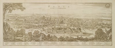Panoramablick auf Paris im Jahr 1620, aus Topographia Galliae von Martin Zeiller (1589-1661) veröffentlicht 1655 von German School