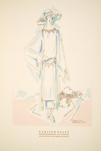 Pariser Platz, Sommeroutfit von Hammer, aus Styl, veröffentlicht 1922 von German School