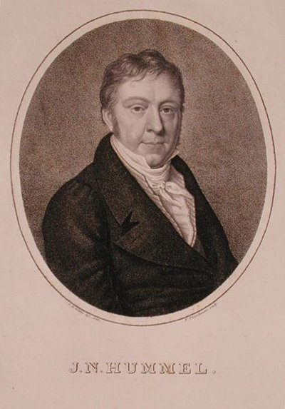 Porträt von Johann Nepomuk Hummel, graviert von F. Fleischmann von German School