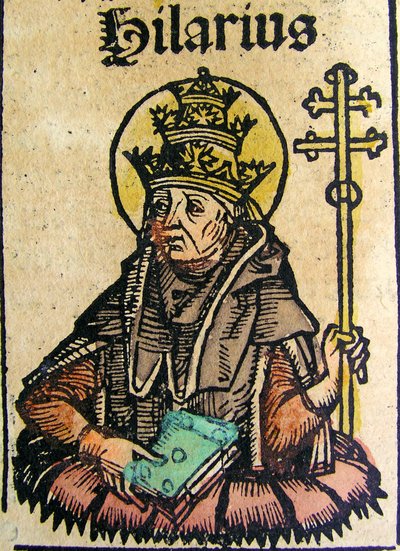 Porträt von Papst Hilarius, veröffentlicht in der Nürnberger Chronik von German School
