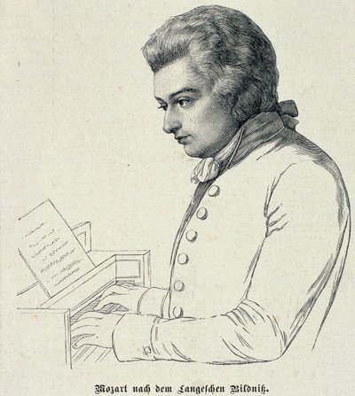 Porträt von Wolfgang Amadeus Mozart (1756-91) von German School
