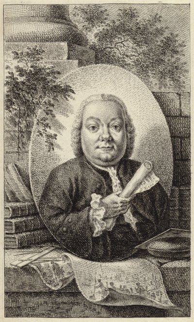 Porträt eines korpulenten Mannes in Kleidung des 18. Jahrhunderts von German School