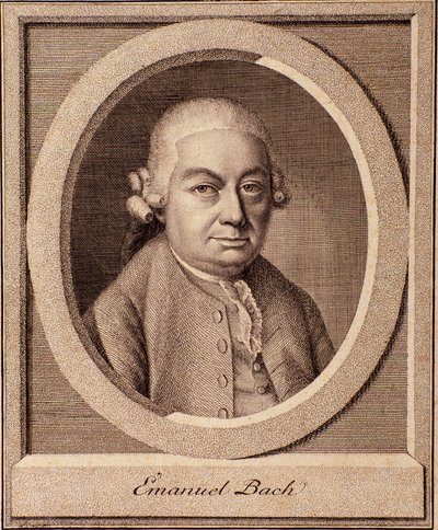Porträt des deutschen Komponisten Carl Philipp Emanuel Bach (1714-1788), Sohn von Johann Sebastian Bach von German School