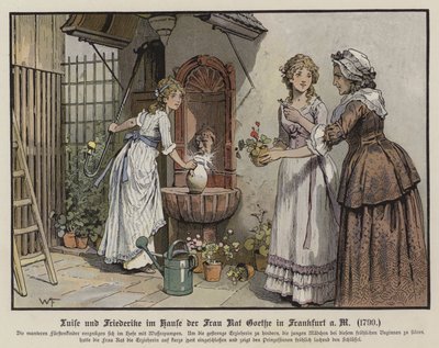 Prinzessinnen Louise und Frederica von Mecklenburg-Strelitz im Haus von Frau Goethe in Frankfurt von German School