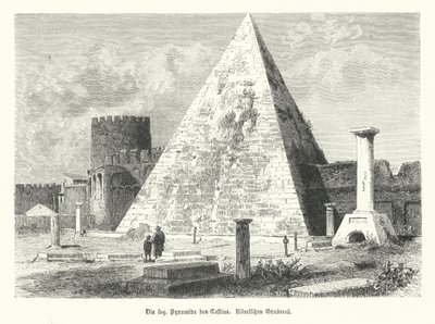 Pyramide des Cestius, Grabmal des Gaius Cestius, Rom, erbaut um 12 v. Chr. von German School