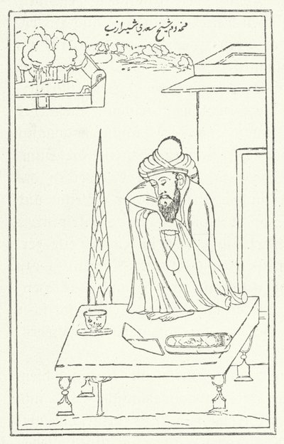Der persische Dichter Saadi (Gravur) von German School