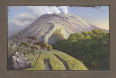 Die Südseite des Gipfels des Merapi, gesehen aus einer Höhe von 5231 Fuß, September 1836, Pl.VII aus Topographischer und Naturwissenschaftlicher Atlas zur Reise durch Java, von Dr. Fr. Junghuhn, Magdeburg von German School