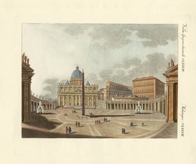 Der Petersdom in Rom (Farbstich) von German School